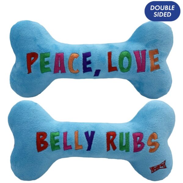 Lulubelles Power Plush Holiday Peace, Love, Belly Rubs Bone