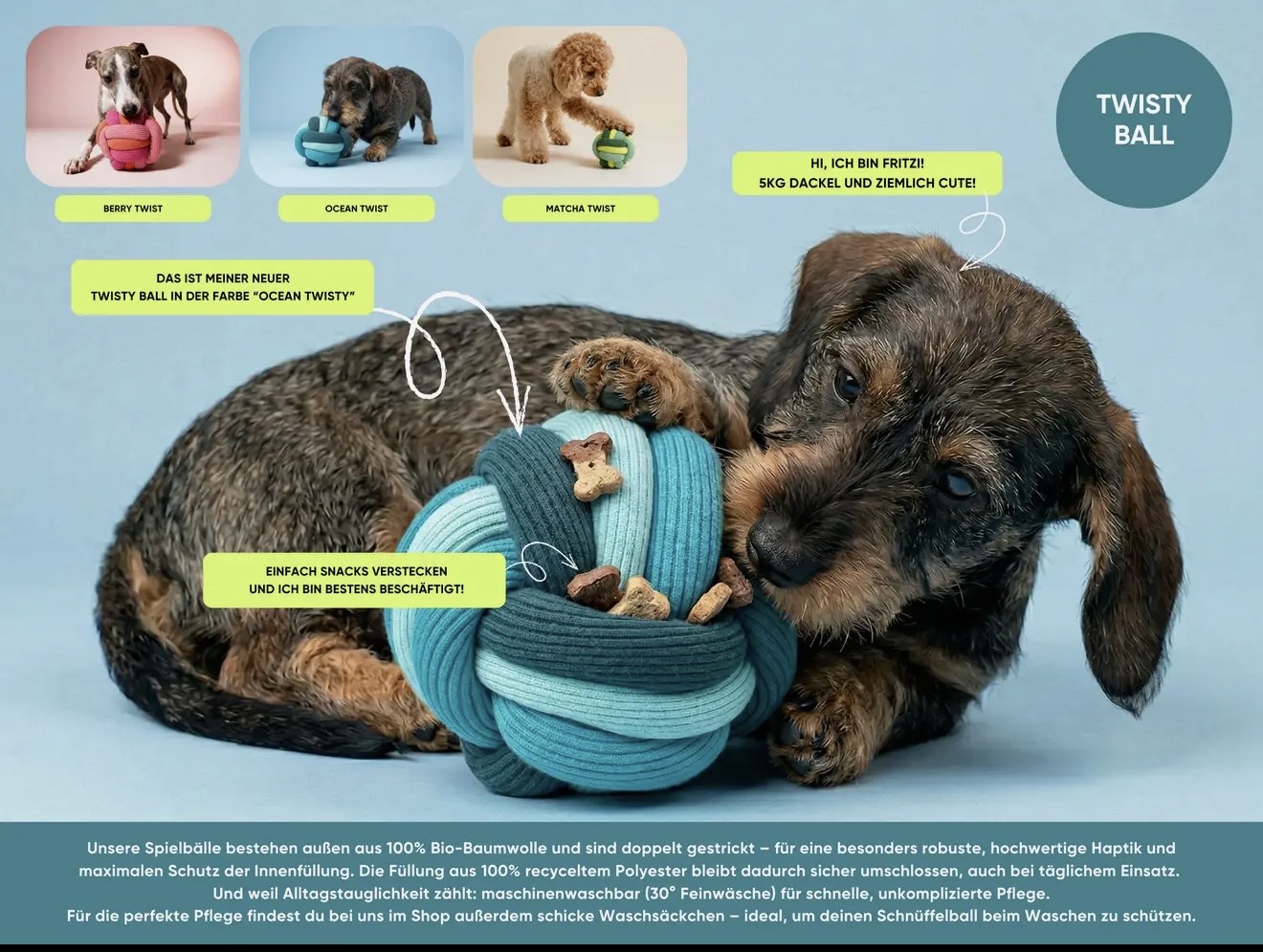 lumiies® - The Twisty Ball - Interaktiver Schnüffelball für Hunde – Bild 9